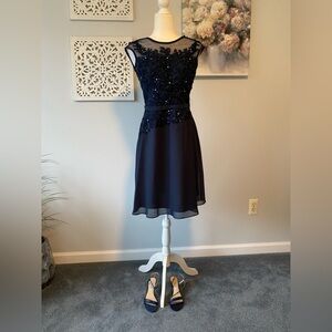 JJ House Event Dress with Sheer Jacket